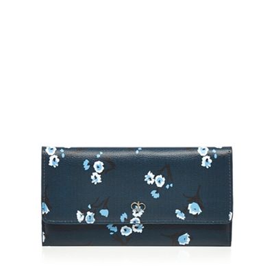 Blue floral print purse